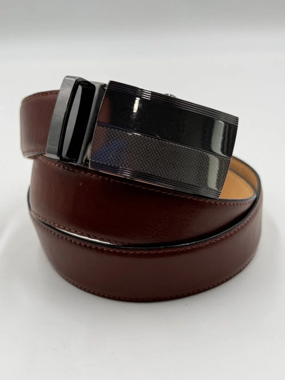 Simons Genuine Leather Ratchet Belt Brown Fits up to 40